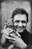 Johnny Cash (& kitten) lock screen